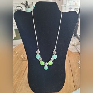 Elegant Silver and Green Necklace